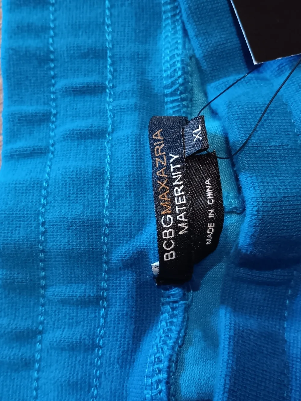 BCBGMaxAzria Bright Teal Maternity Ribbed  Pants  Valvet Sz XL New